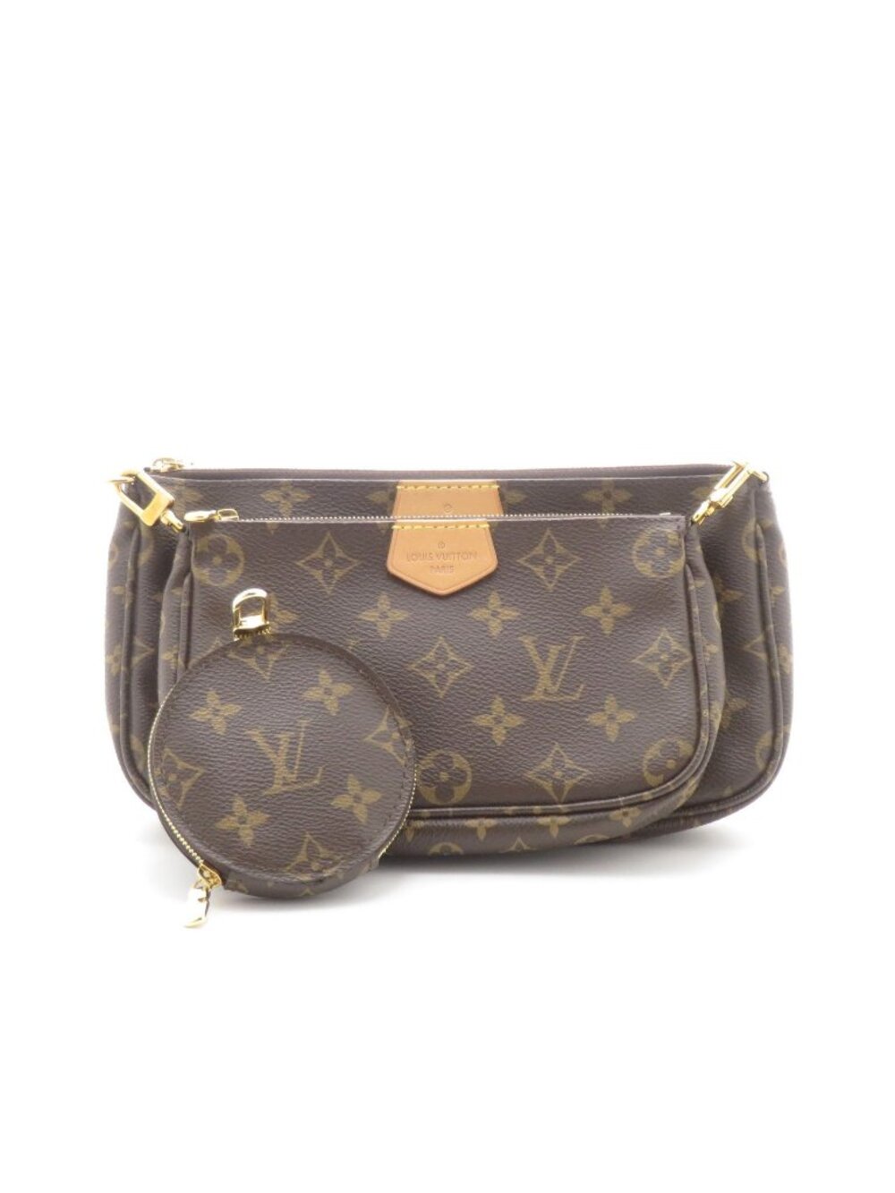 Louis Vuitton Multi Pochette Accessoires Monogram Khaki Shoulder Bag Canvas